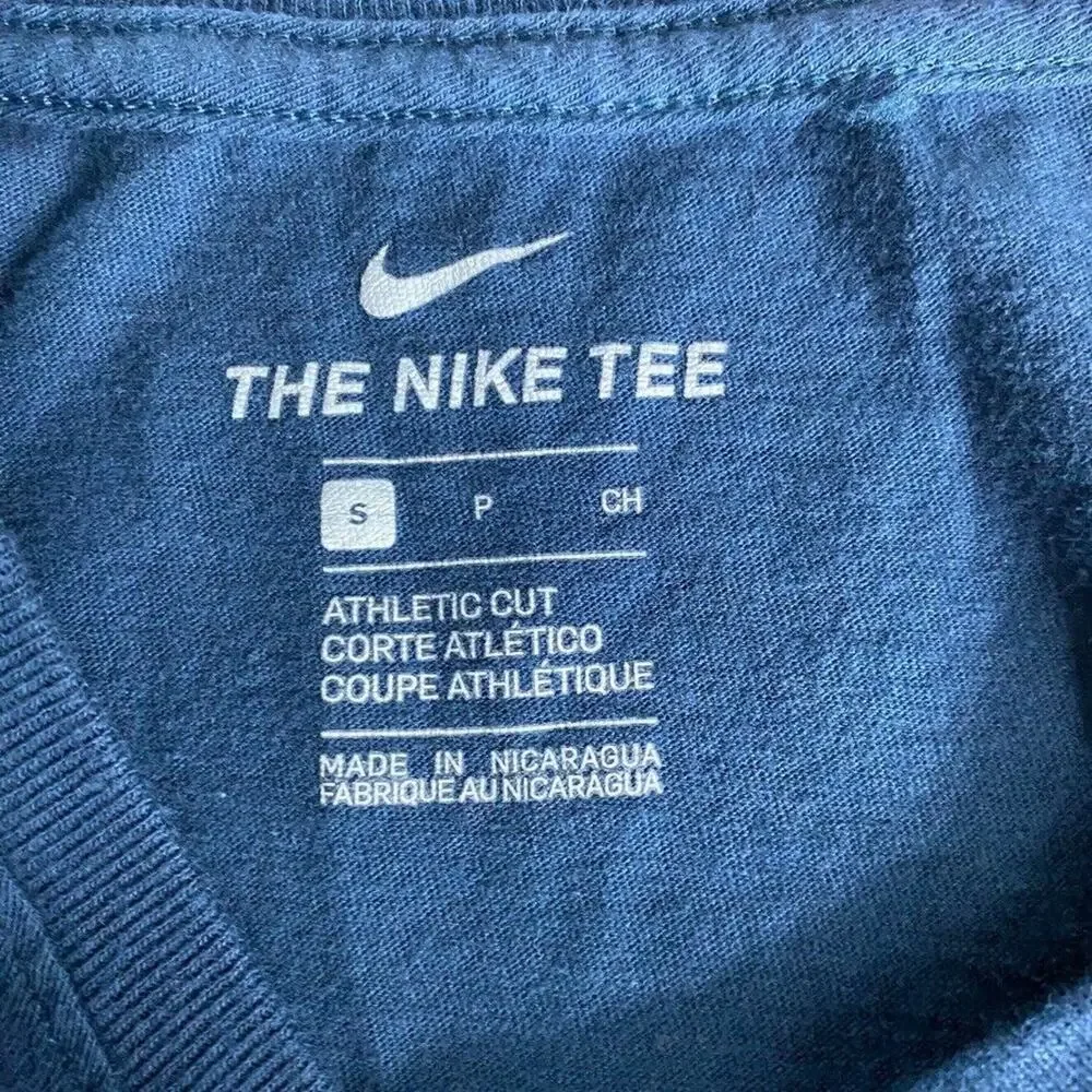 The Nike Tee Shirt Womens Small Athletic Cut Blue Nike Graphics Short Sleeve